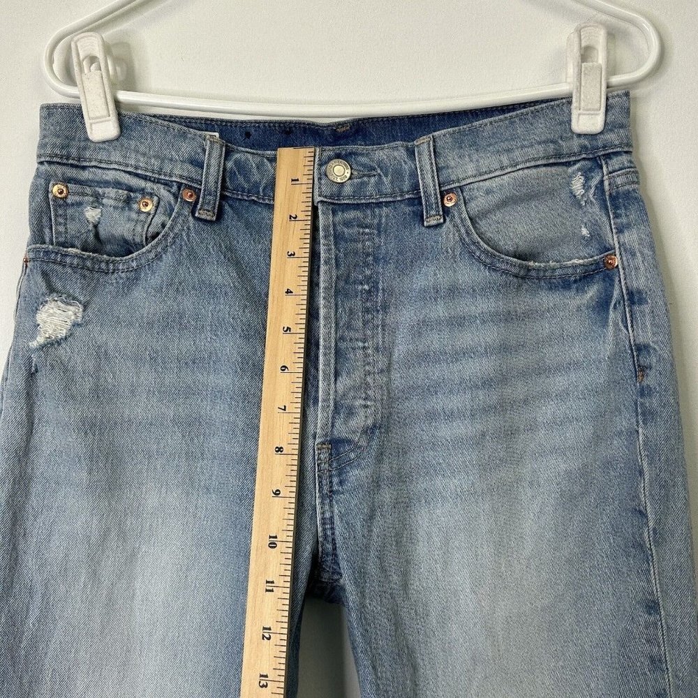 Gap Cheeky Straight High Rise Jeans Womens Size 29 Ankle Distressed Button Fly - Picture 6 of 10